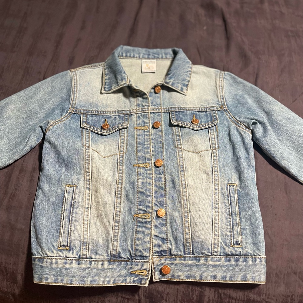Kids Size 6 “Little Miss Flower Girl” Denim Jacket.